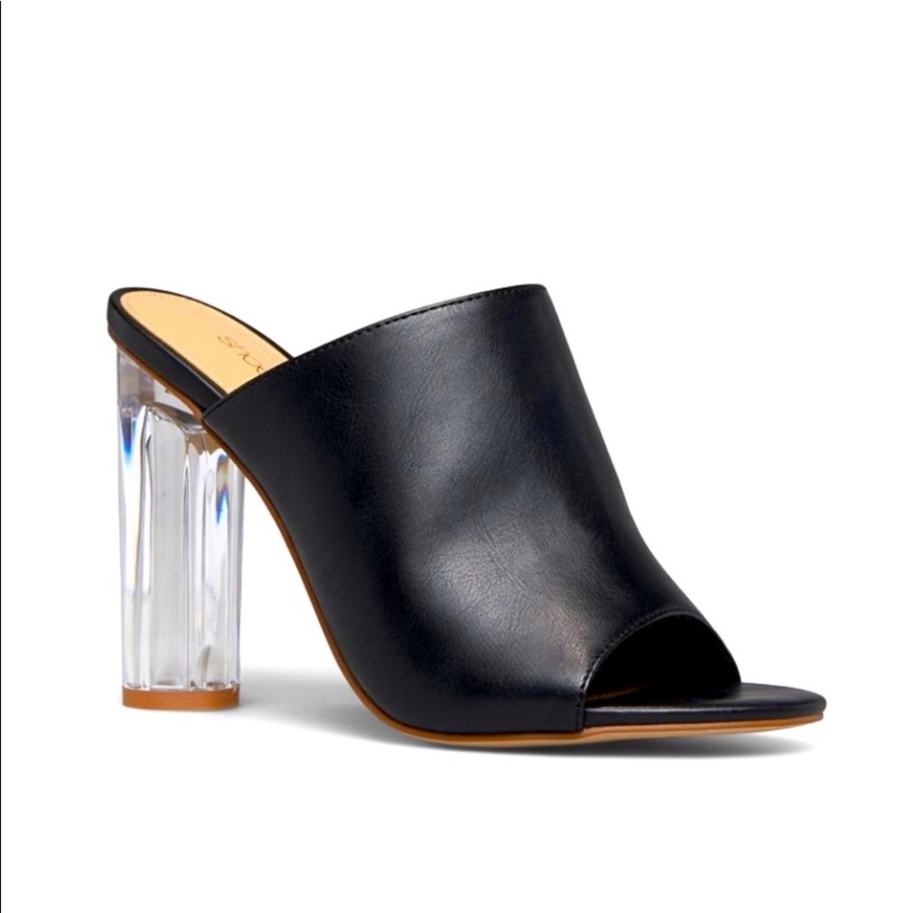 Mule with Acrylic Heel Slide On Sandle - Picture 1 of 4